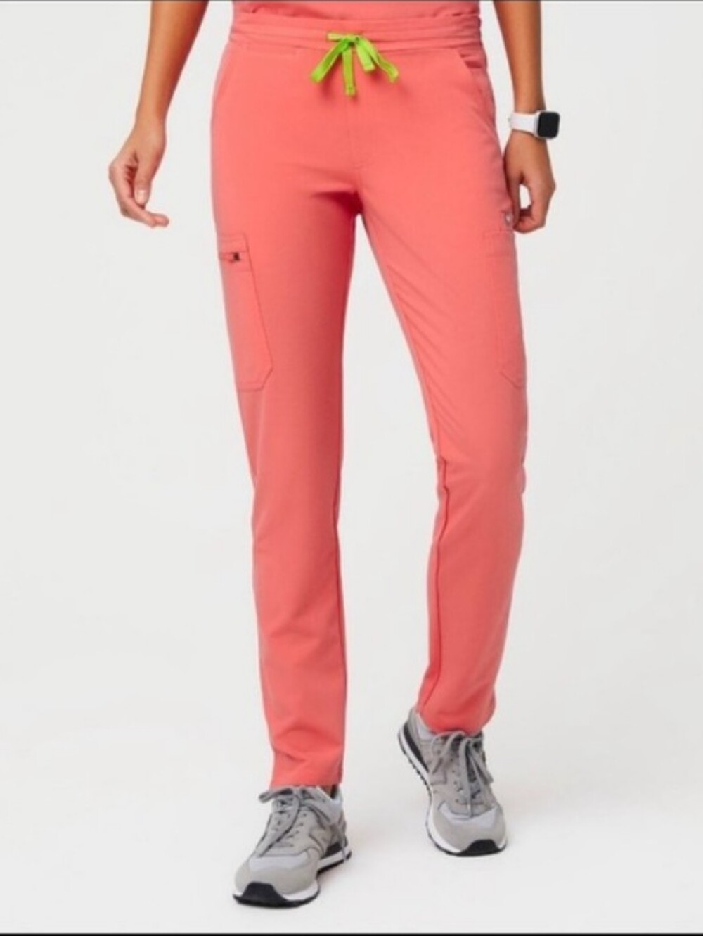 Figs Hot Coral Yola Skinny Scrub Pants Sz S